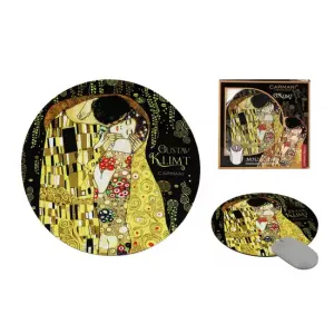 Podkładka pod myszkę Carmani 20x20cm okrągła - G. Klimt, Pocałunek